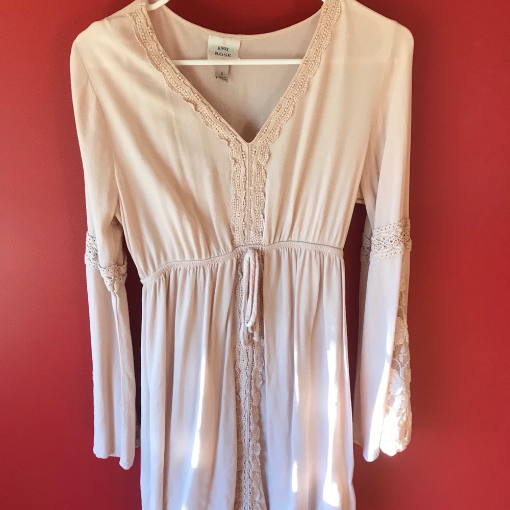 Bell sleeved powder pink dress